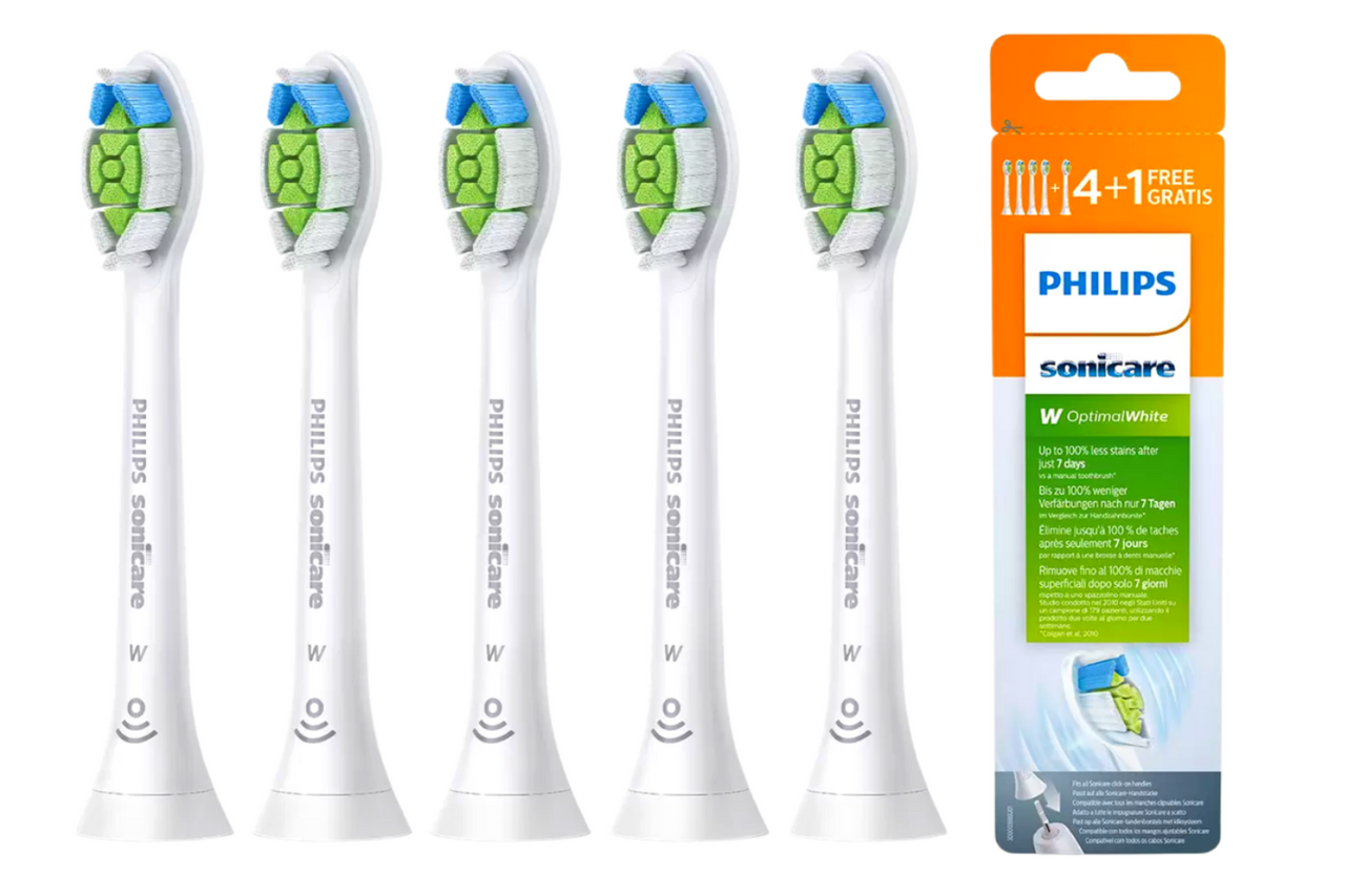 Philips - Sonicare - W Optimal White Brush Heads - 5 Pack - Best Before